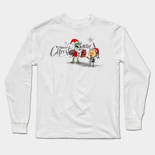 Alien Santa Claus Merry Christmas Long Sleeve T-Shirt